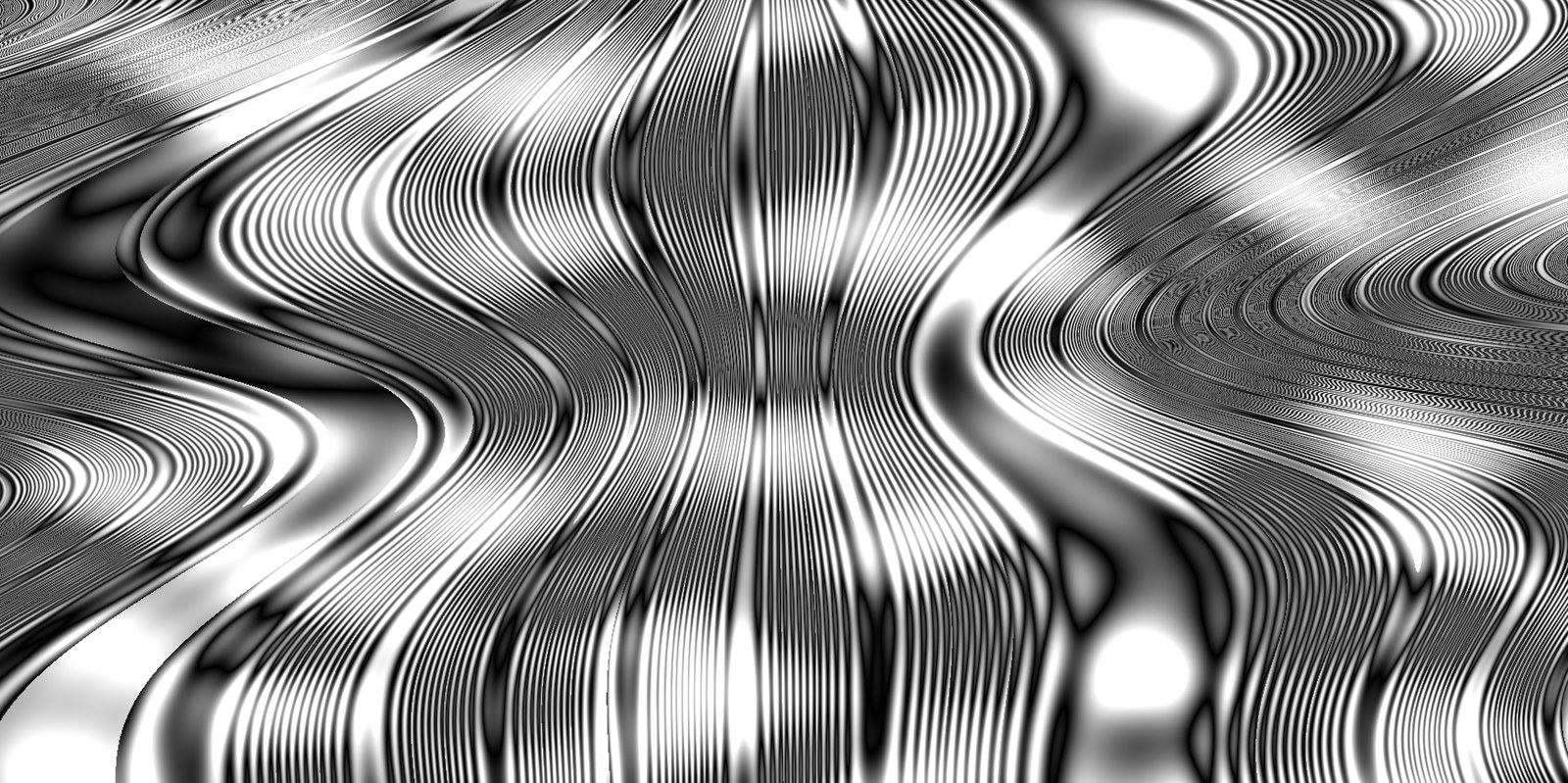 Black and white wavy, distorted visual sketch made with the Hydra video synthesizer