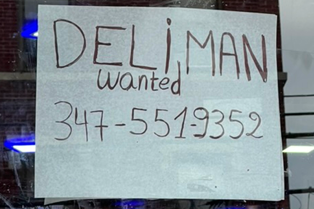 Original handwritten Deliman sign