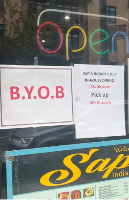 Original BYOB sign